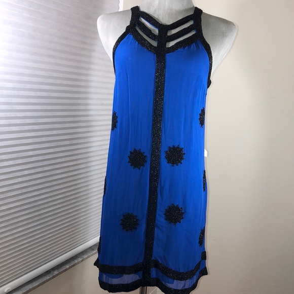 Vintage French Connection Beaded Mini Dress - Picture 1 of 7
